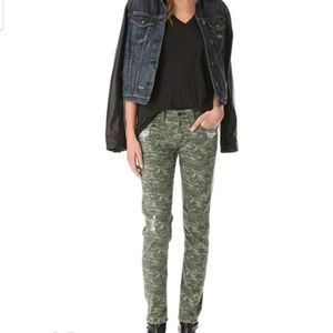 Rag & Bone Jeans Camouflage Dash Slouchy Skinny Jeans Runs Big Military Cargo